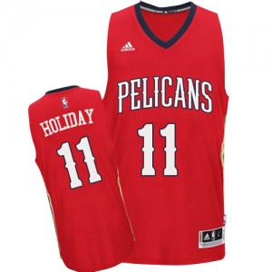 Maillot NBA Rouge Jrue Holiday #11 New Orleans Pelicans Alternate Swingman Homme Adidas