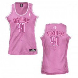 Maillot Authentic Dallas Mavericks NBA Fashion Rose - #41 Dirk Nowitzki - Femme