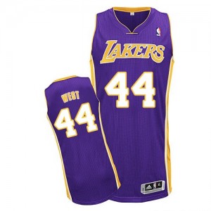 Maillot Adidas Violet Road Authentic Los Angeles Lakers - Jerry West #44 - Homme