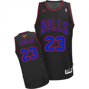 Chicago Bulls #23 Adidas Noir Bleu Swingman Maillot d'équipe de NBA vente en ligne - Michael Jordan pour Homme