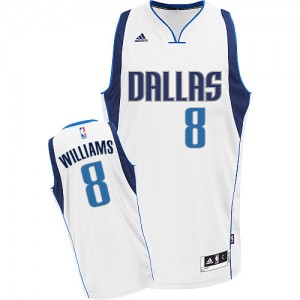 Maillot NBA Dallas Mavericks #8 Deron Williams Blanc Adidas Swingman Home - Femme