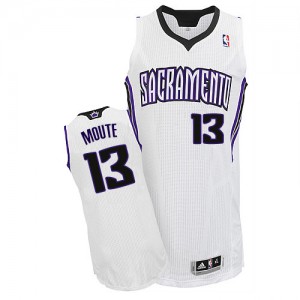 Maillot NBA Blanc Luc Mbah a Moute #13 Sacramento Kings Home Authentic Homme Adidas