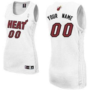 Miami Heat Personnalisé Adidas Home Blanc Maillot d'équipe de NBA Peu co?teux - Authentic pour Femme