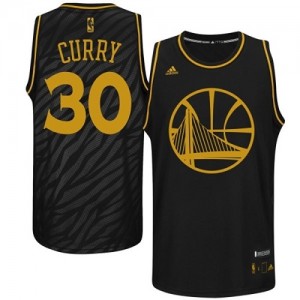 Maillot NBA Authentic Stephen Curry #30 Golden State Warriors Precious Metals Fashion Noir - Homme