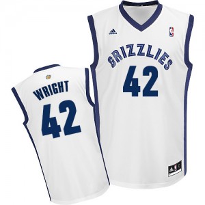 Memphis Grizzlies #42 Adidas Home Blanc Swingman Maillot d'équipe de NBA Magasin d'usine - Lorenzen Wright pour Homme