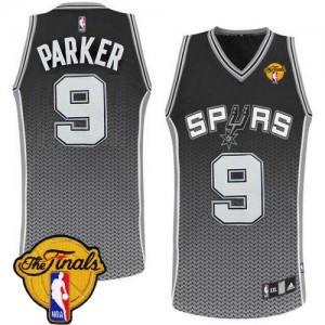 Maillot NBA Authentic Tony Parker #9 San Antonio Spurs Resonate Fashion Finals Patch Noir - Homme