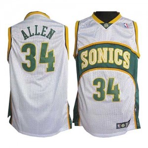 Maillot NBA Authentic Ray Allen #34 Oklahoma City Thunder SuperSonics Blanc - Homme