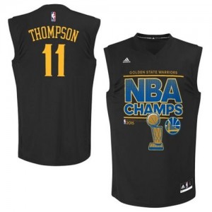 Golden State Warriors #11 Adidas 2015 NBA Finals Champions Noir Authentic Maillot d'équipe de NBA magasin d'usine - Klay Thompson pour Homme