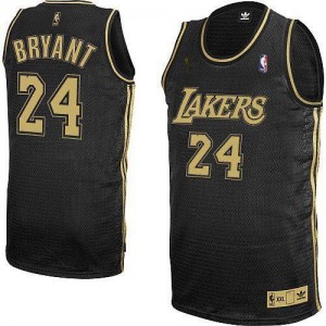 Maillot NBA Noir / Gris No. Kobe Bryant #24 Los Angeles Lakers Final Patch Authentic Homme Adidas
