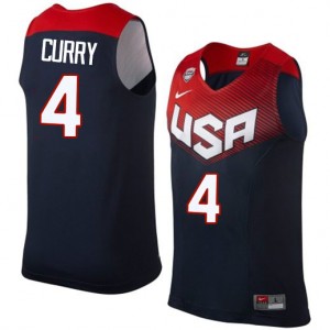 Maillot NBA Team USA #4 Stephen Curry Bleu marin Nike Swingman 2014 Dream Team - Homme