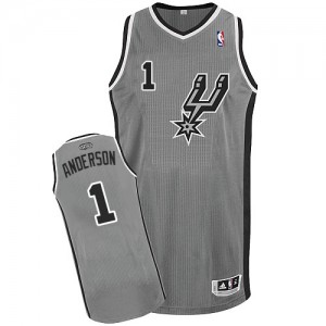 Maillot NBA Gris argenté Kyle Anderson #1 San Antonio Spurs Alternate Authentic Homme Adidas