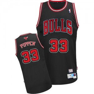 Chicago Bulls #33 Adidas Throwback Noir Authentic Maillot d'équipe de NBA prix d'usine en ligne - Scottie Pippen pour Homme
