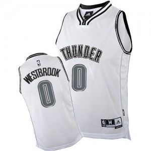 Oklahoma City Thunder Russell Westbrook #0 Authentic Maillot d'équipe de NBA - Blanc pour Homme