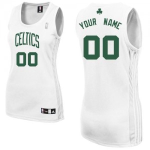 Maillot NBA Boston Celtics Personnalisé Authentic Blanc Adidas Home - Femme
