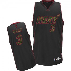 Miami Heat Dwyane Wade #3 Fashion Authentic Maillot d'équipe de NBA - Camo noir pour Homme