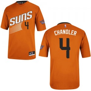 Maillot NBA Phoenix Suns #4 Tyson Chandler Orange Adidas Authentic Alternate - Homme