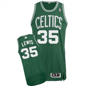 Maillot NBA Boston Celtics #35 Reggie Lewis Vert (No Blanc) Adidas Authentic Road - Homme