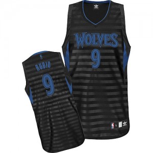 Maillot NBA Authentic Ricky Rubio #9 Minnesota Timberwolves Groove Gris noir - Homme