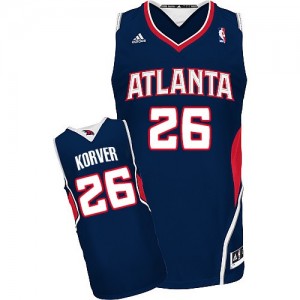 Maillot NBA Bleu marin Kyle Korver #26 Atlanta Hawks Road Swingman Homme Adidas