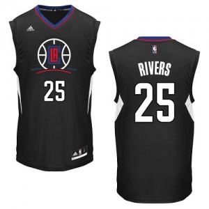 Maillot NBA Noir Austin Rivers #25 Los Angeles Clippers Alternate Swingman Homme Adidas