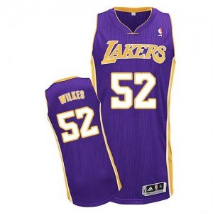 Maillot Adidas Violet Road Authentic Los Angeles Lakers - Jamaal Wilkes #52 - Homme