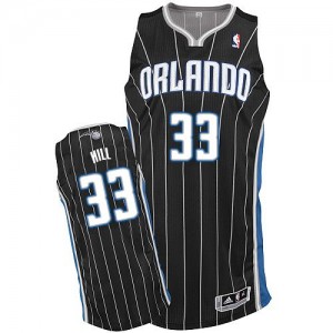 Maillot NBA Orlando Magic #33 Grant Hill Noir Adidas Authentic Alternate - Homme