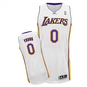Maillot NBA Blanc Nick Young #0 Los Angeles Lakers Alternate Authentic Homme Adidas