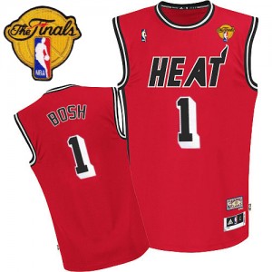 Maillot Authentic Miami Heat NBA Hardwood Classics Nights Finals Patch Rouge - #1 Chris Bosh - Homme
