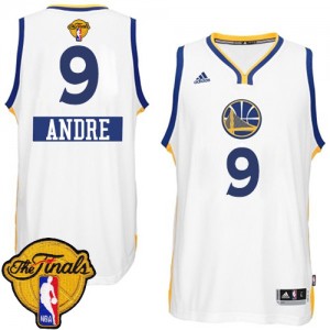 Maillot NBA Authentic Andre Iguodala #9 Golden State Warriors 2014-15 Christmas Day 2015 The Finals Patch Blanc - Homme