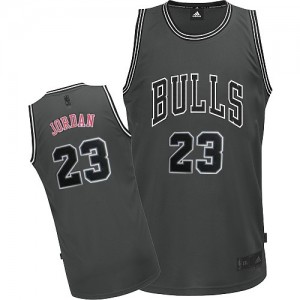 Maillot NBA Chicago Bulls #23 Michael Jordan Gris Adidas Authentic Graystone II Fashion - Homme