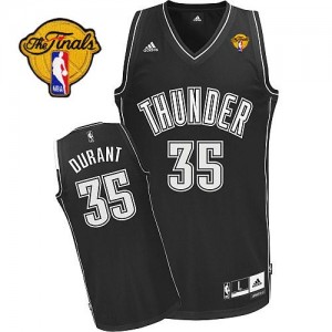 Oklahoma City Thunder #35 Adidas Finals Patch Noir Blanc Swingman Maillot d'équipe de NBA pas cher en ligne - Kevin Durant pour Homme
