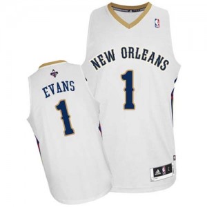 Maillot NBA Blanc Tyreke Evans #1 New Orleans Pelicans Home Authentic Homme Adidas