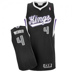 Sacramento Kings #4 Adidas Alternate Noir Authentic Maillot d'équipe de NBA Remise - Chris Webber pour Homme