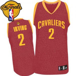 Maillot NBA Rouge Kyrie Irving #2 Cleveland Cavaliers Crazy Light 2015 The Finals Patch Authentic Homme Adidas