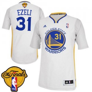Golden State Warriors #31 Adidas Alternate 2015 The Finals Patch Blanc Authentic Maillot d'équipe de NBA la vente - Festus Ezeli pour Homme