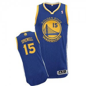Maillot Adidas Bleu royal Road Authentic Golden State Warriors - Latrell Sprewell #15 - Homme
