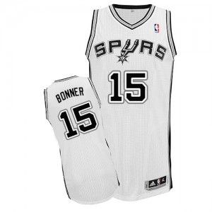 San Antonio Spurs #15 Adidas Home Blanc Authentic Maillot d'équipe de NBA pas cher en ligne - Matt Bonner pour Homme
