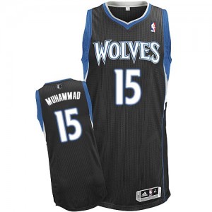 Maillot NBA Noir Shabazz Muhammad #15 Minnesota Timberwolves Alternate Authentic Homme Adidas
