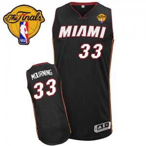 Maillot Authentic Miami Heat NBA Road Finals Patch Noir - #33 Alonzo Mourning - Homme