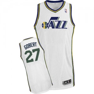 Maillot NBA Blanc Rudy Gobert #27 Utah Jazz Home Authentic Homme Adidas