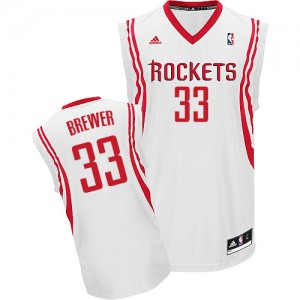 Maillot NBA Blanc Corey Brewer #33 Houston Rockets Home Swingman Homme Adidas