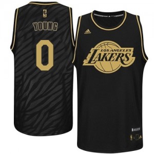 Maillot Authentic Los Angeles Lakers NBA Precious Metals Fashion Noir - #0 Nick Young - Homme