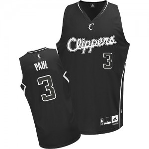 Maillot NBA Los Angeles Clippers #3 Chris Paul Noir Adidas Authentic Shadow - Homme