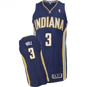 Maillot Authentic Indiana Pacers NBA Road Bleu marin - #3 George Hill - Homme