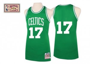 Boston Celtics Mitchell and Ness John Havlicek #17 Throwback Authentic Maillot d'équipe de NBA - Vert pour Homme