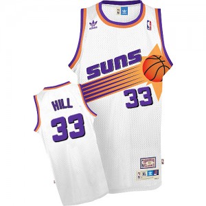 Phoenix Suns #33 Adidas Throwback Blanc Authentic Maillot d'équipe de NBA pas cher - Grant Hill pour Homme