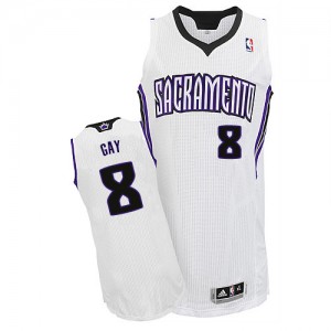 Maillot Adidas Blanc Home Authentic Sacramento Kings - Rudy Gay #8 - Homme