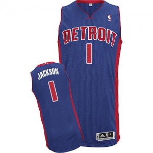 Maillot NBA Bleu royal Reggie Jackson #1 Detroit Pistons Road Authentic Homme Adidas