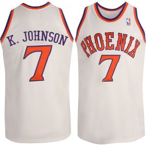 Phoenix Suns Kevin Johnson #7 New Throwback Authentic Maillot d'équipe de NBA - Blanc pour Homme