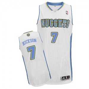 Maillot Adidas Blanc Home Authentic Denver Nuggets - JJ Hickson #7 - Homme